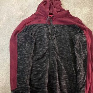 SO Men's Zip Up Sweater - Red and Black